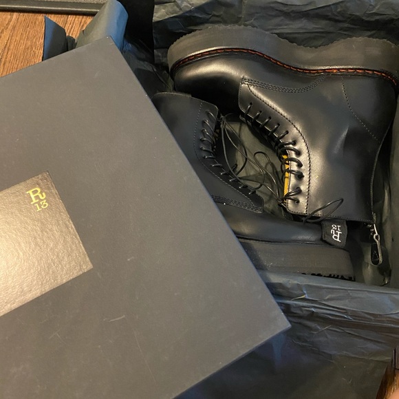 SOLD - R13 Black Stack Platform Boots - Picture 5 of 6